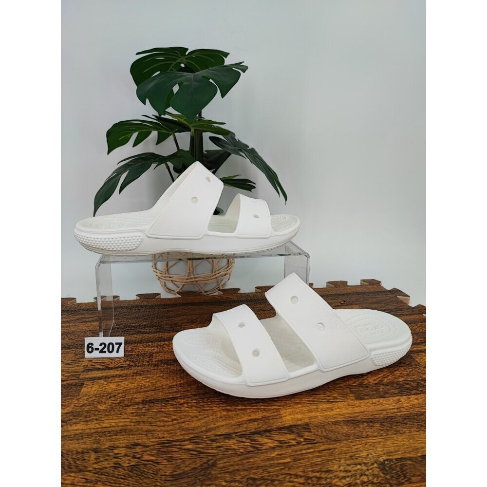 Crocs Women's White Classic Strap Slip On Sandal Size 6 US